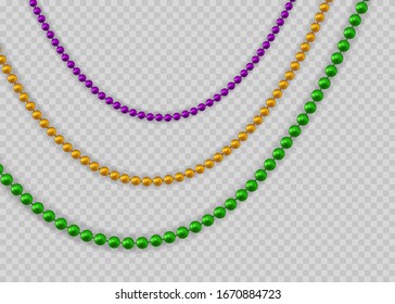 Beads For Mardi Gras. Vector Illustration EPS10