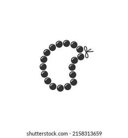 Beads necklace icon flat vector sign