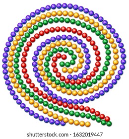 Beads necklace Mardi Gras festival colorful spiral