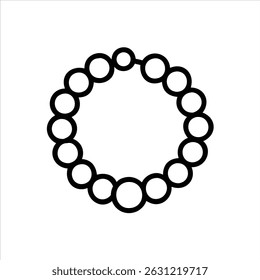 Beads ícone de objeto arte moderna design preto e branco com contorno em negrito 