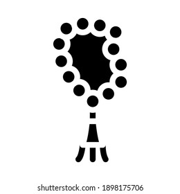 beads religion glyph icon vector. beads religion sign. isolated contour symbol black illustration