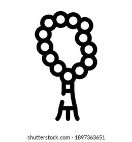 beads religion line icon vector. beads religion sign. isolated contour symbol black illustration