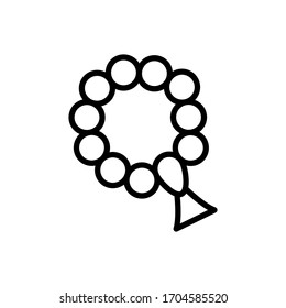Beads rosary Ramadan icon. Simple line vector elements of islam icons for ui and ux, website or mobile application