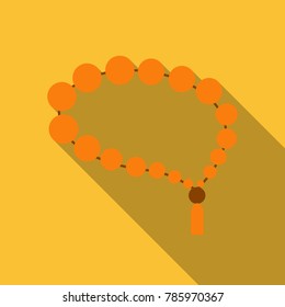 Beads. Rosary religious accessories. Vector in flat style with shadow