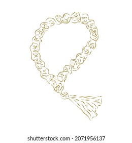 Beads. Rosary religious. Vector Illustration 