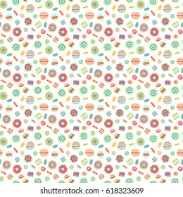 Beads seamless pattern. Tribal and boho style. Endless vector vintage ethnic background
