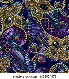 Beads Sequins Vector Ethnic art