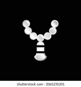 Beads silver plated metallic icon