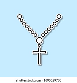 Beads sticker icon. Simple thin line, outline vector of religion icons for ui and ux, website or mobile application