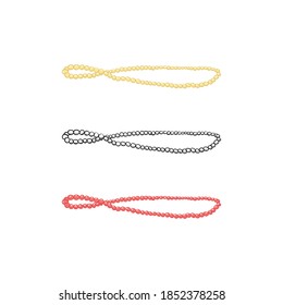 Beads stone necklace accessories isolated vector illustration 
