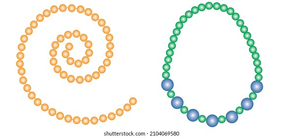 beads of traditional colors, beautiful multicolored beads isolated on a white background, decoration for holiday cards, carnival, mardi gras