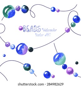 Beads vector art for design. Watercolor tracing.