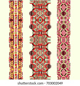 Beadwork with ornament. Ethnic jewelry. Fashion embroidery for women's clothing.
