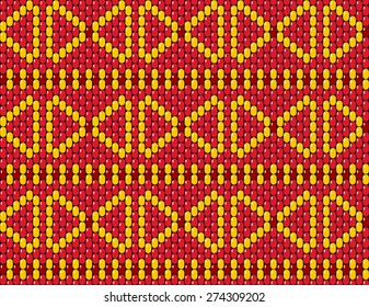 Beadwork seamless pattern. Vector illustration