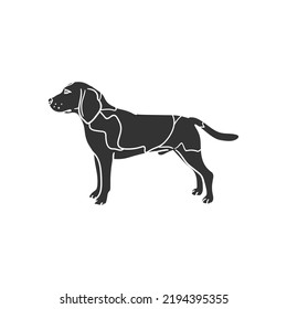 Beaggle Icon Silhouette Illustration. Dog Vector Graphic Pictogram Symbol Clip Art. Doodle Sketch Black Sign.