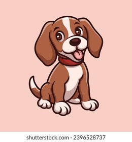 Beagle Brown Doggy Creative Cartoon Illustration