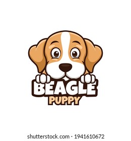 Beagle Cute Cartoon Dog Logo für Pet Shop Tierpflege