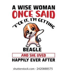 Beagle Dabbing Dance Typography T-shirt Design Illustration Vector