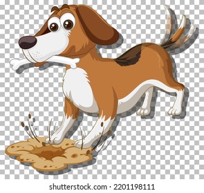 Beagle dog cartoon character illustration