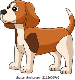 Beagle Dog Cartoon Colored Clipart Illustration