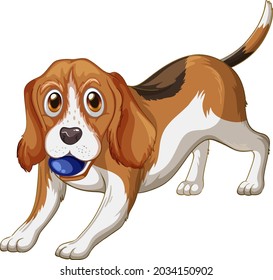 Beagle dog cartoon on white background illustration