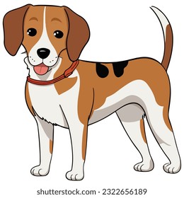 Beagle dog cartoon on white background svg