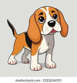 Beagle dog cartoon on white background svg