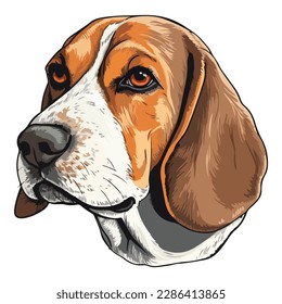 Beagle Dog Flat Icon Isolated On White Background