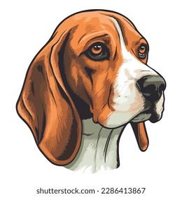 Beagle Dog Flat Icon Isolated On White Background