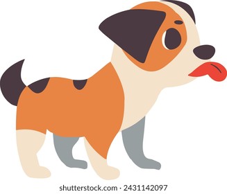 beagle dog flat style isolated on background