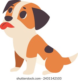 beagle dog flat style isolated on background
