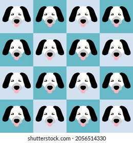 beagle dog head cartoon character on blue background