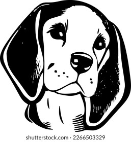 Dibujo de vectores, cabeza de perro, ilustración