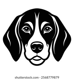 Beagle dog head vector silhouette art illustration