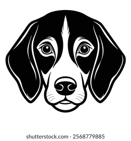 Beagle dog head vector silhouette art illustration