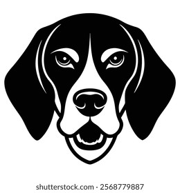 Beagle dog head vector silhouette art illustration