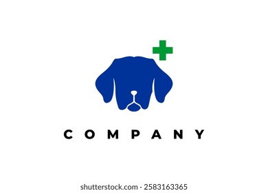 beagle dog and hospital clinic vet icon logo