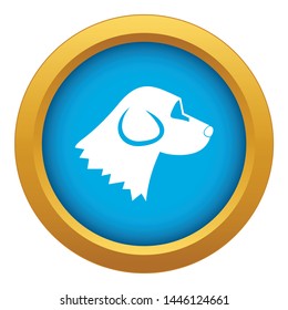 Beagle dog icon blue vector isolated on white background for any design