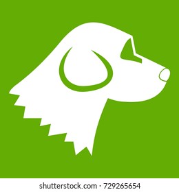 Beagle dog icon white isolated on green background. Vector illustration