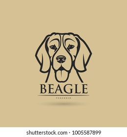 Beagle Dog - Isolated Outlined Vector Illustration