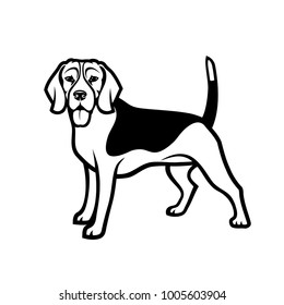 Beagle Dog - Isolated Outlined Vector Illustration