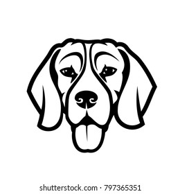 Beagle dog - isolated outlined vector illustration