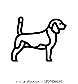 beagle dog line icon vector. beagle dog sign. isolated contour symbol black illustration