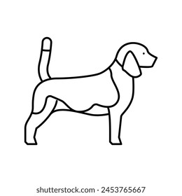 beagle dog line icon vector. beagle dog sign. isolated contour symbol black illustration