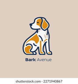 Beagle dog logo design template. Pet shop, pet care, vector illustration. Puppy logo design