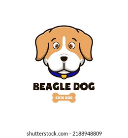 Beagle Dog Logo Flat Style