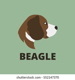 Beagle dog logo. Vector illustration.