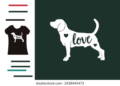 Beagle Hund Liebe T-Shirt Design 