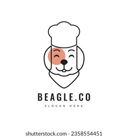 beagle dog minimal modern animal pet domestic veterinary friend logo design vector graphic illustration