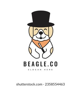 beagle dog minimal modern animal pet domestic veterinary friend logo design vector graphic illustration